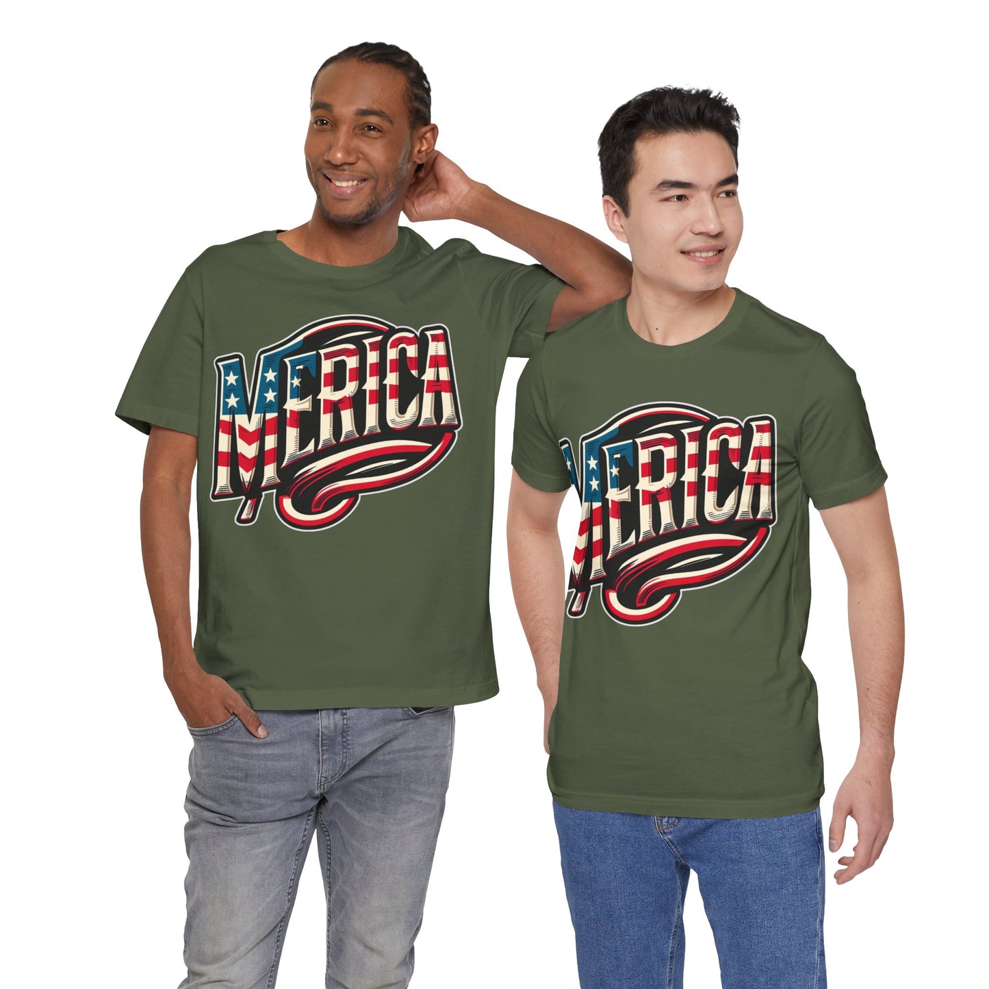"MERICA" American Patriot Unisex Jersey Short Sleeve Tee