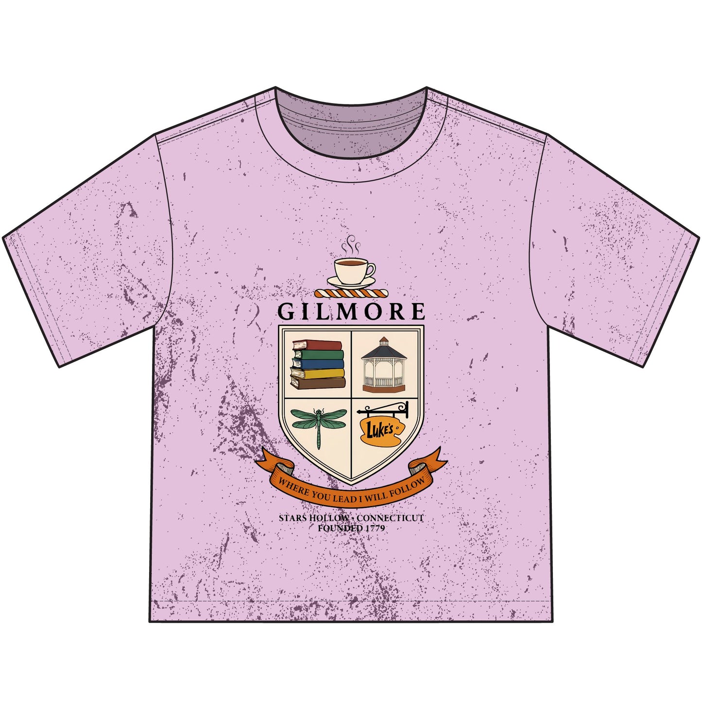 Gilmore Crest Youth T‑Shirt — 'Gilmore' Book & Coffee Family Crest Tee