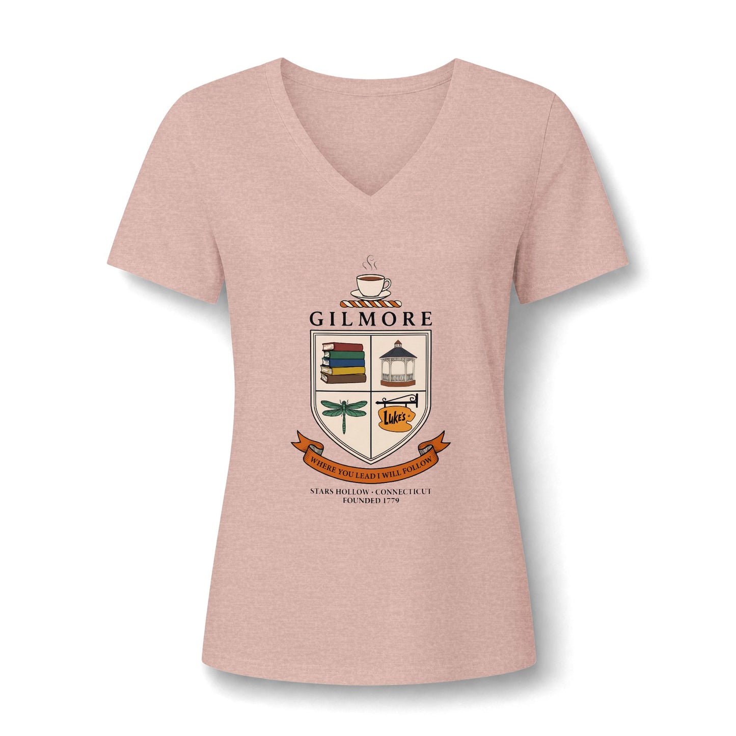 Gilmore Women's Relaxed Heather V-Neck Tee Light #2