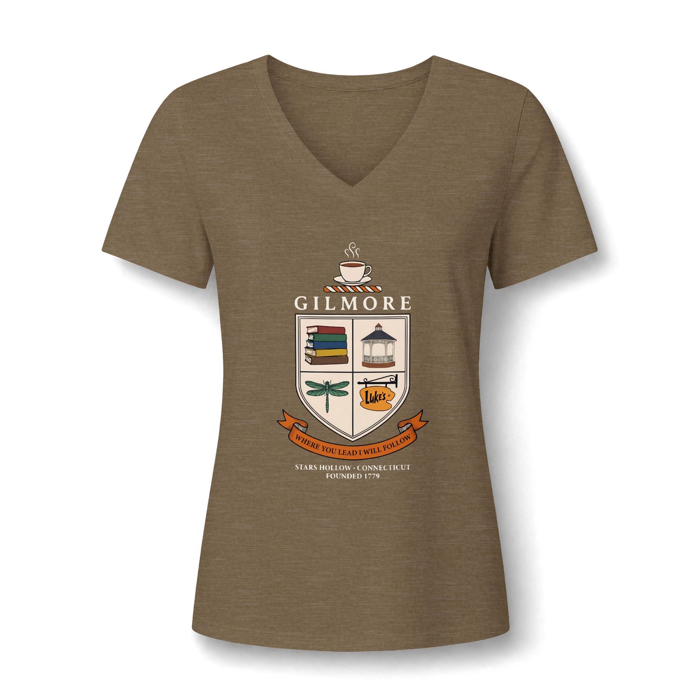 Gilmore Women's Relaxed Heather CVC V-Neck Tee Dark #2