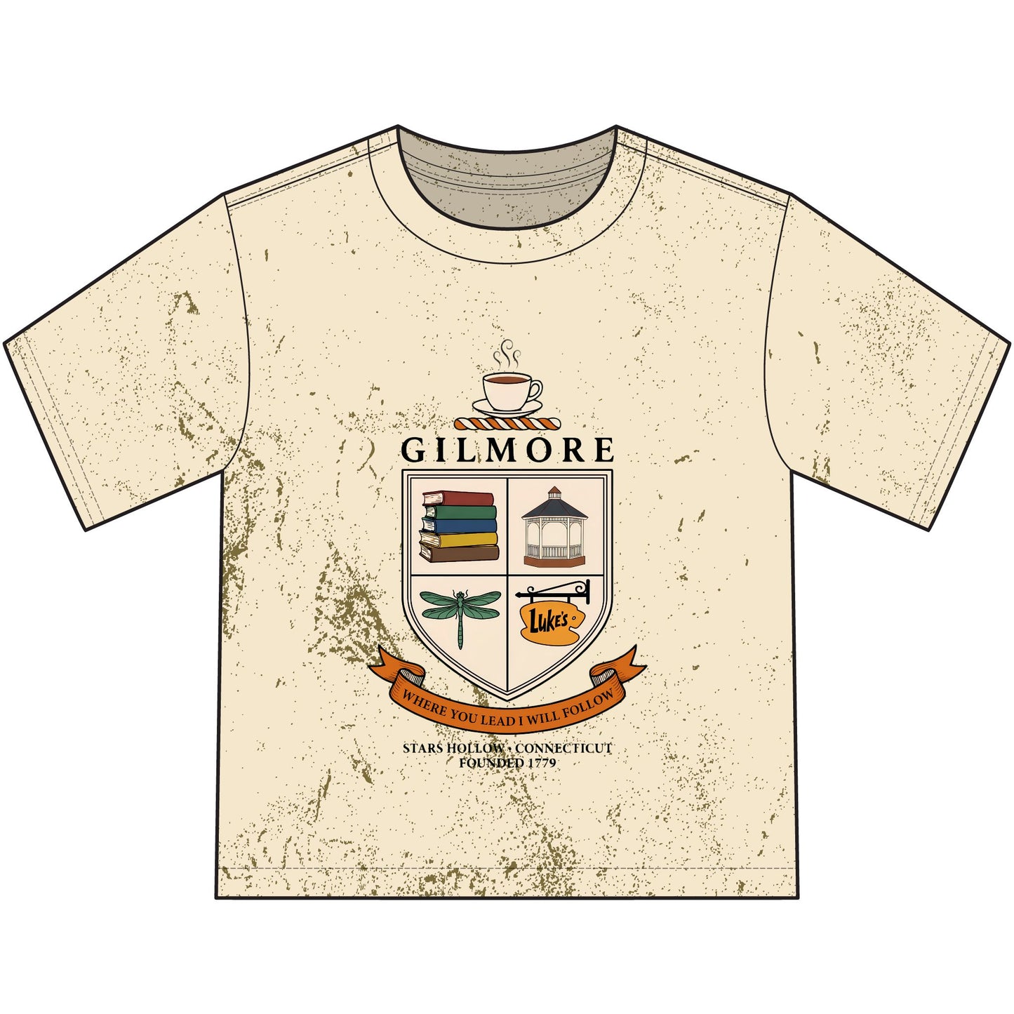Gilmore Crest Youth T‑Shirt — 'Gilmore' Book & Coffee Family Crest Tee