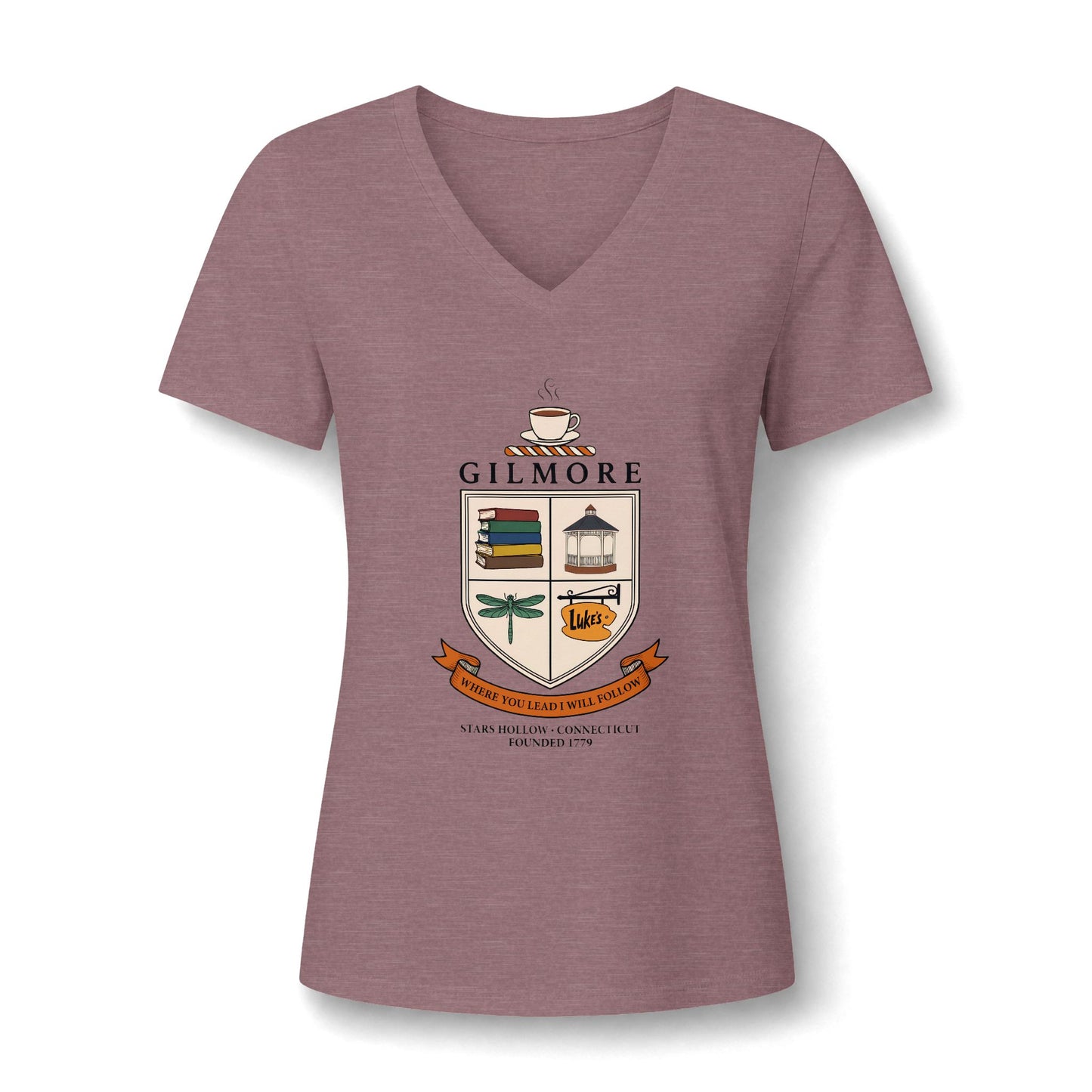 Gilmore Women's Relaxed Heather V-Neck Tee Light #2