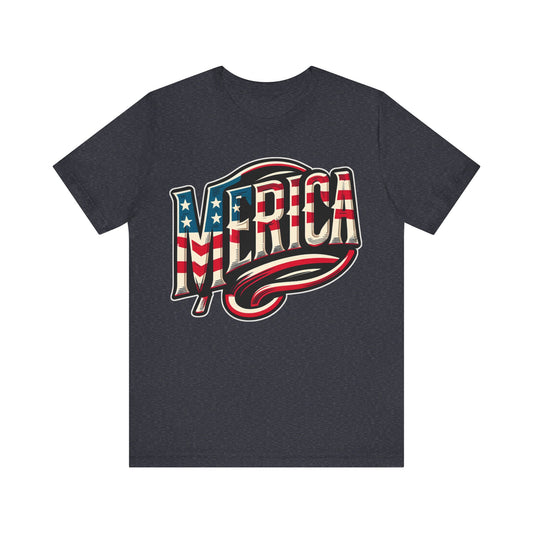 "MERICA" American Patriot Unisex Jersey Short Sleeve Tee