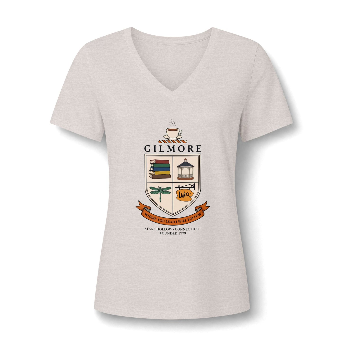Gilmore Women's Relaxed Heather V-Neck Tee Light #2