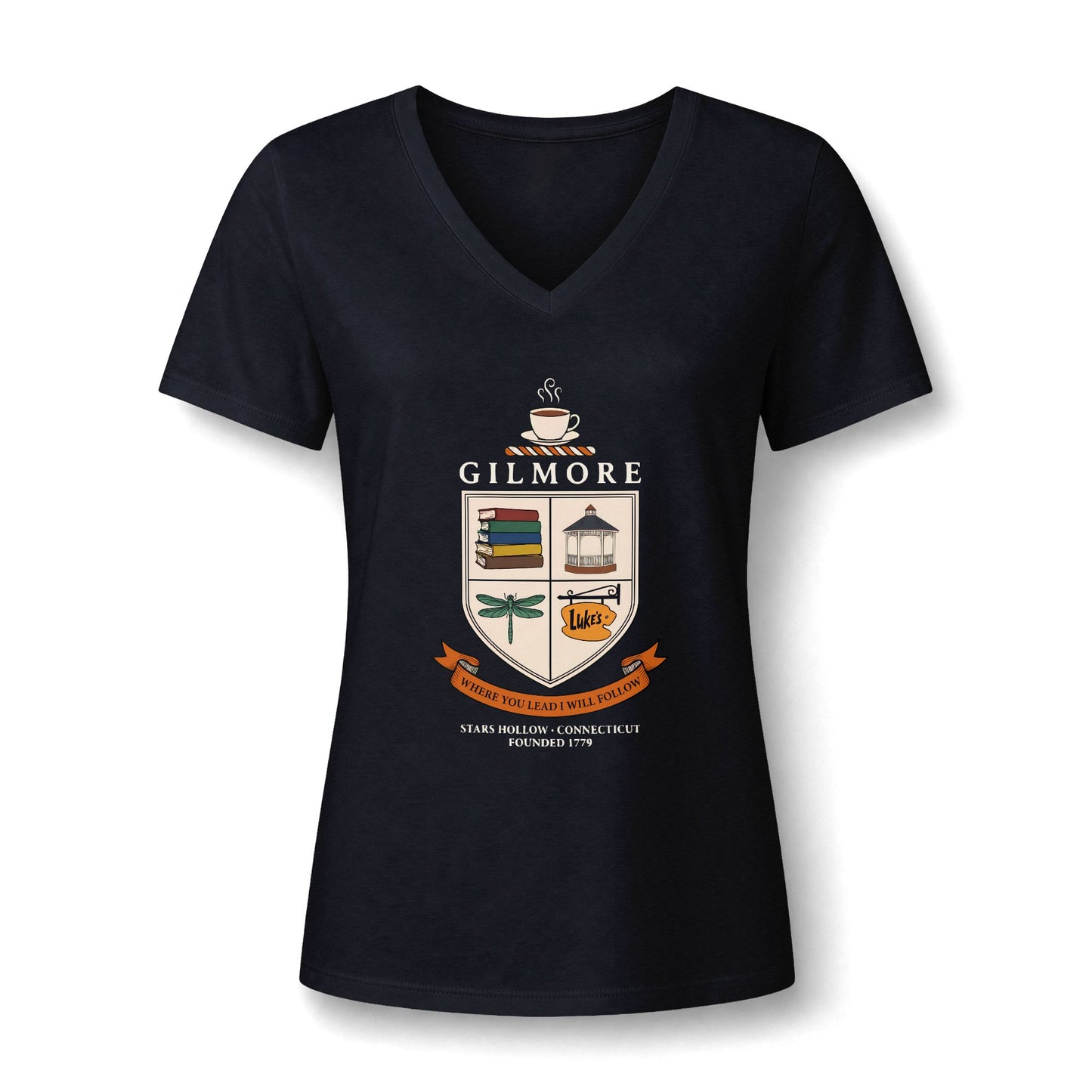 Gilmore Women's Relaxed Heather CVC V-Neck Tee Dark #2