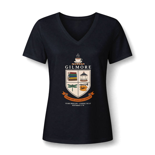 Gilmore Women's Relaxed Heather CVC V-Neck Tee Dark #2